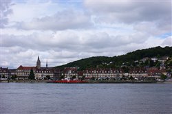 Caudebec-en-Caux, vue de la rive gauche de la Seine. - Rives-en-Seine